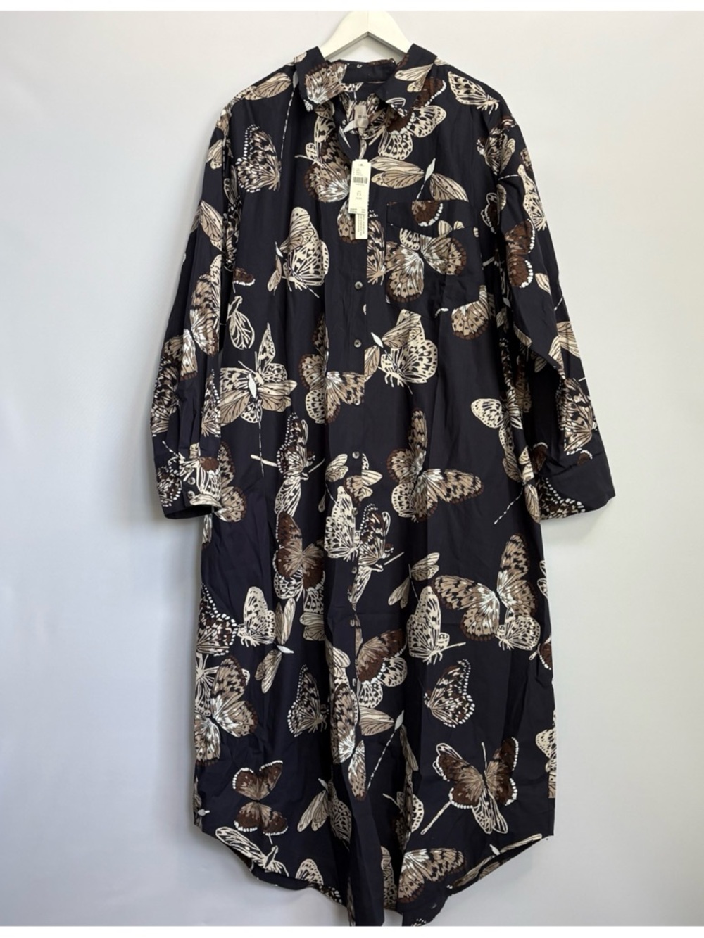 NWT Anthropologie Maeve The Soren Long-Sleeve Shirt Dress Butterfly print , 2X - Picture 7 of 16